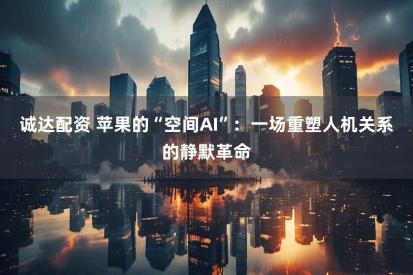诚达配资 苹果的“空间AI”：一场重塑人机关系的静默革命