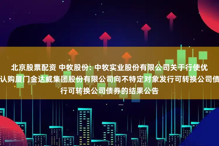 北京股票配资 中牧股份: 中牧实业股份有限公司关于行使优先配售权参与认购厦门金达威集团股份有限公司向不特定对象发行可转换公司债券的结果公告