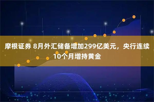 摩根证券 8月外汇储备增加299亿美元，央行连续10个月增持黄金